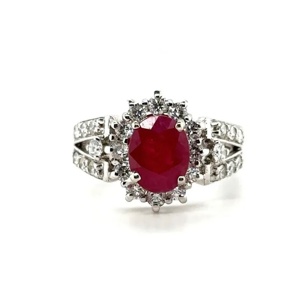 Gorgeous Ruby With Diamond ring.